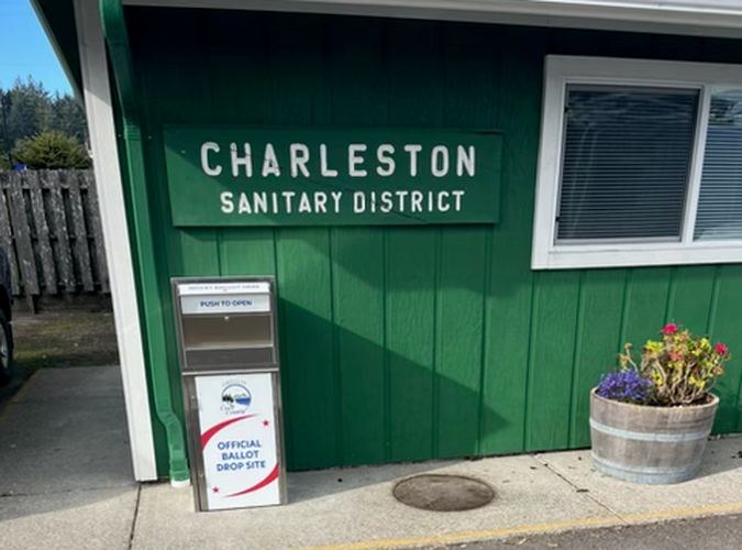 The Charleston Sanitary District Office ballot drop box